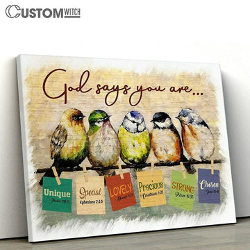 God Says You Are Sparrow Canvas Wall Art - Christian Wall Canvas - Scripture Canvas Prints