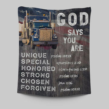 God Says You Are Tapestry - Christian Gifts For Trucker Drivers - Christian Tapestries Wall Art Decor