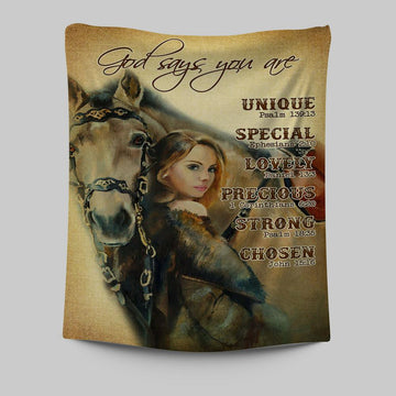 God Says You Are The Girl Tapestry Wall Art - Christian Wall Tapestry - Religious Tapestries Wall Hanging Prints