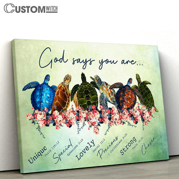 God Says You Are Turtles Large Canvas Art - Christian Wall Art Home Decor - Religious Canvas Prints