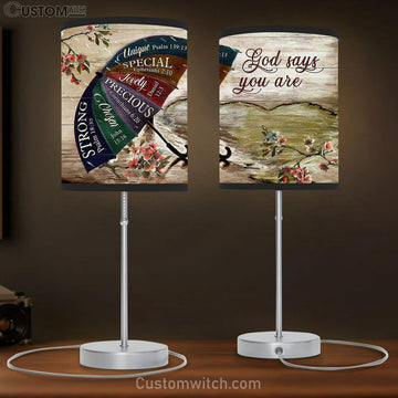 God Says You Are Unique Umbrella Rainy Day Table Lamp Gift - Bible Verse Table Lamp - Religious Bedroom Decor