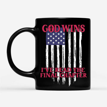 God Wins American Flag Coffee Mug, Christian Mug, Bible Mug, Faith Gift, Encouragement Gift