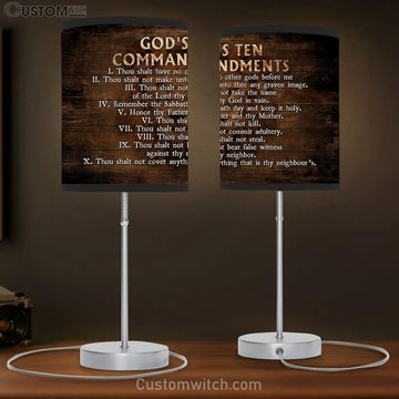 God's Ten Commandments Lamp Gift Table Lamp - Christian Lamp Gift - Religious Art