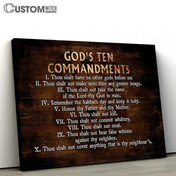 God's Ten Commandments Wall Art Canvas - Christian Wall Art - Religious Art