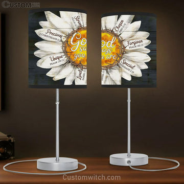 God says you are Daisy flower Table Lamp Gift - Bible Verse Table Lamp - Religious Bedroom Decor