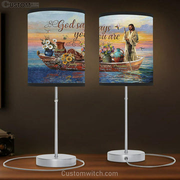 God says you are Table Lamp - Jesus on the boat Table Lamp Gift - Bible Verse Table Lamp - Religious Bedroom Decor