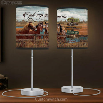 God says you are horses Rice field Table Lamp Gift - Bible Verse Table Lamp - Religious Bedroom Decor