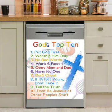 Gods Rules Dishwasher Cover, Dishwasher Stickers For Kitchen D������cor