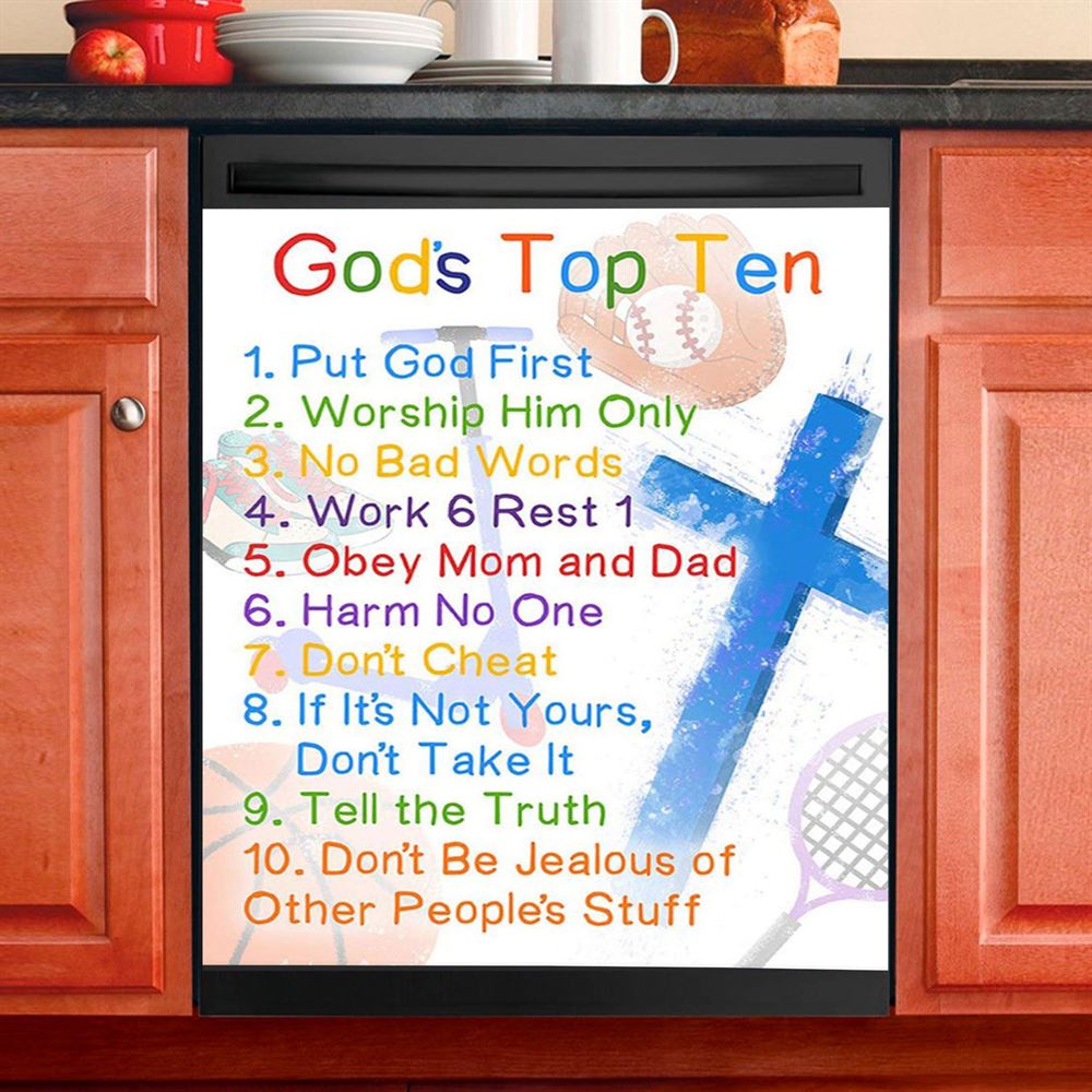 Gods Rules Dishwasher Cover, Dishwasher Stickers For Kitchen D������cor