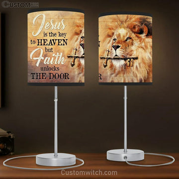 Golden Key, Beautiful Lion, Jesus Is The Key To Heaven Table Lamp