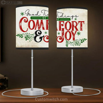 Good Tidings Of Comfort And Joy Table Lamp Gift - Christian Christmas Wall Decor - Christian Bedroom Decor