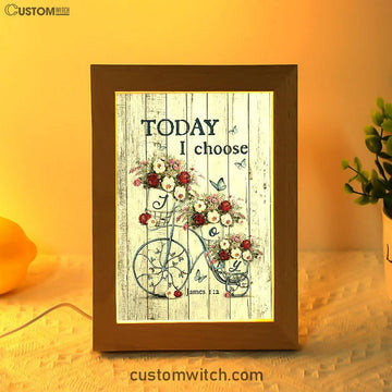 Gorgeous Roses Today I Choose Joy Frame Lamp - Christian Art - Religious Home Decor