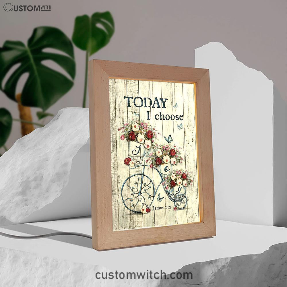 Gorgeous Roses Today I Choose Joy Frame Lamp - Christian Art - Religious Home Decor