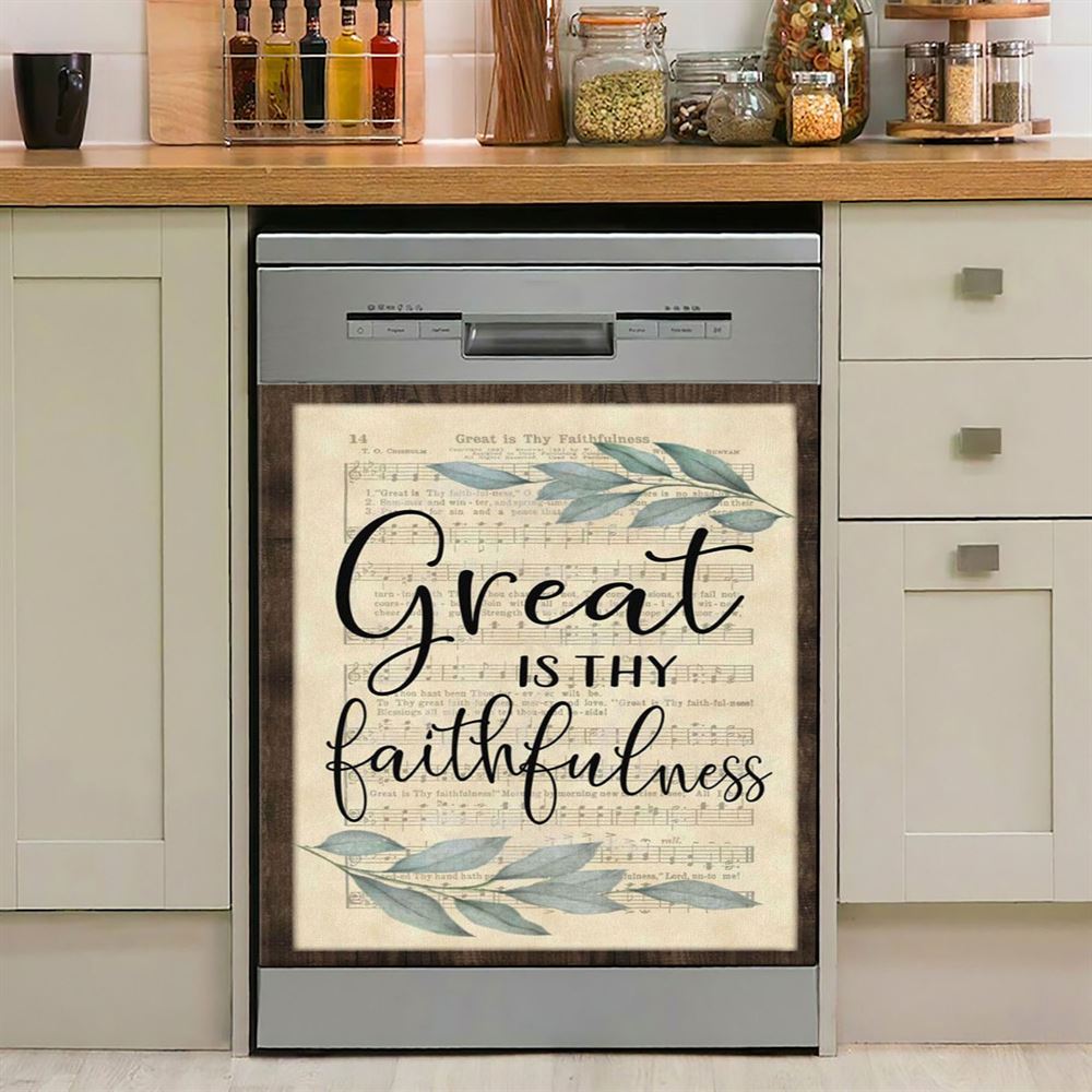 Great Is Thy Faithfulness Christian Hymns Dishwasher Cover, Bible Verse Dishwasher Stickers, Scripture Kitchen Decor