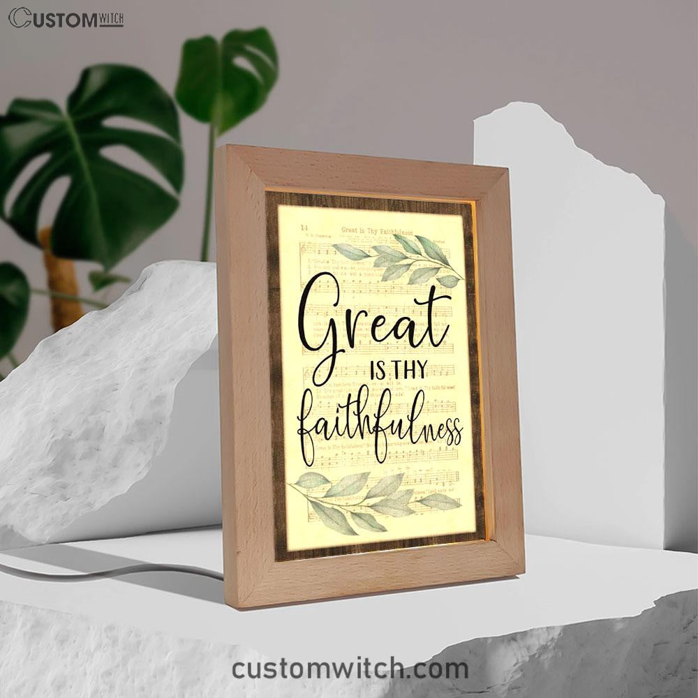 Great Is Thy Faithfulness Christian Hymns Frame Lamp Prints - Bible Verse Decor - Scripture Art