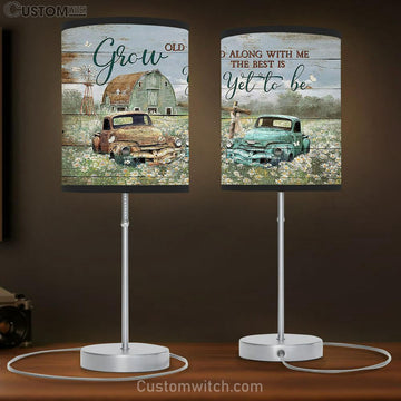 Grow Old Along With Me Old Ladybug Car Daisy Field Table Lamp Large Table Lamp Art - Christian Bedroom Decor - Religious Wall Decor