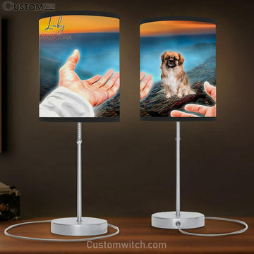 Hand Of God Custom Dog Lamp Gift Table Lamp - Personalized Pet Memorial Table Lamp Art - Pet Memorial Gifts