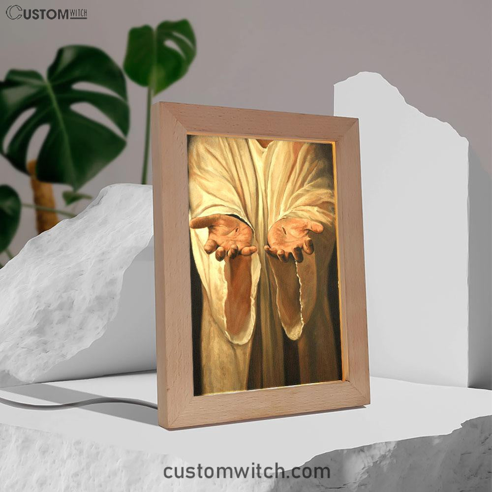 Hand Of God Jesus Frame Lamp Art - Christian Art Decor - Religious Gifts Night Light