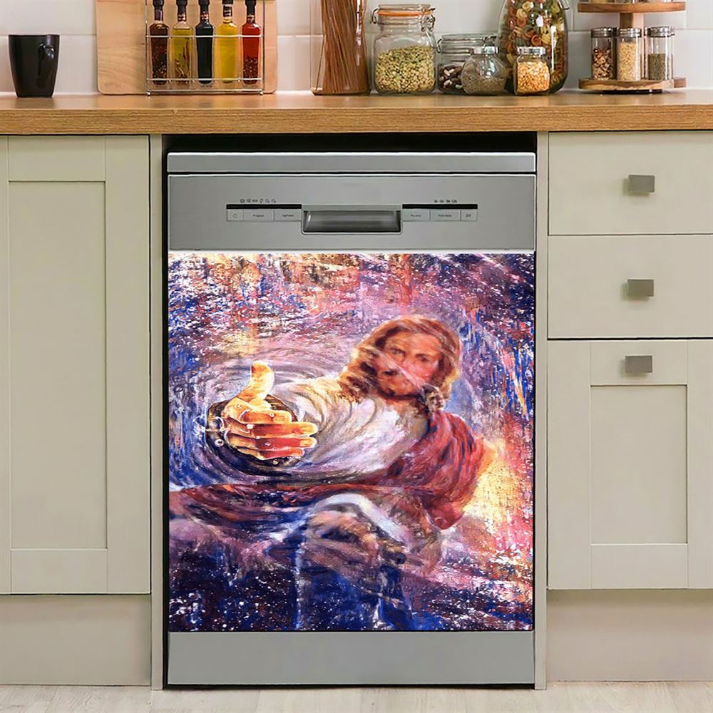 Hand Of God Knowing Jesus Dishwasher Cover, Christian Dishwasher Stickers, Religious Kitchen Decor