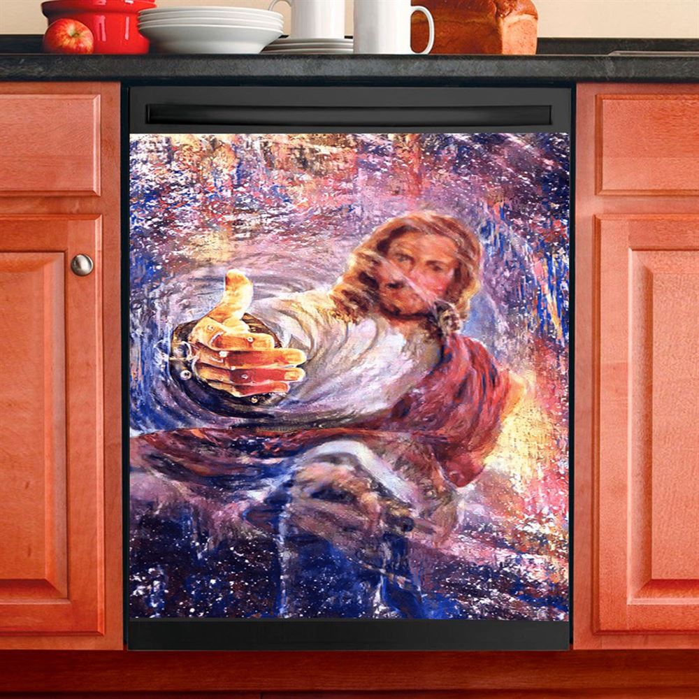 Hand Of God Knowing Jesus Dishwasher Cover, Christian Dishwasher Stickers, Religious Kitchen Decor
