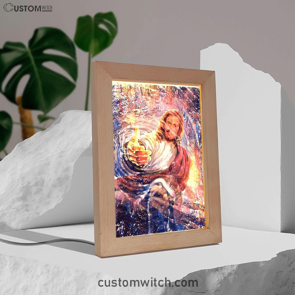 Hand Of God Knowing Jesus Frame Lamp Art - Christian Art Decor - Religious Gifts Night Light