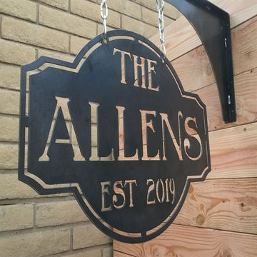 Hanging Metal Address Sign, Personalized Sign, Hanging Metal Sign, Wall Metal Sign, Home Decor Sign, Anniversary Gift, Wall Decoration Art