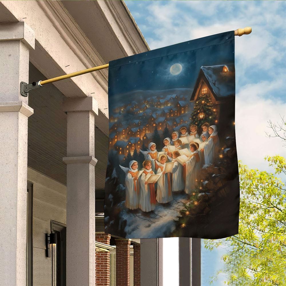 Harmonies Under the Starlit Snow A Christmas Serenade Flag, Christian Christmas House Flag, Christmas Outdoor Decor Ideas