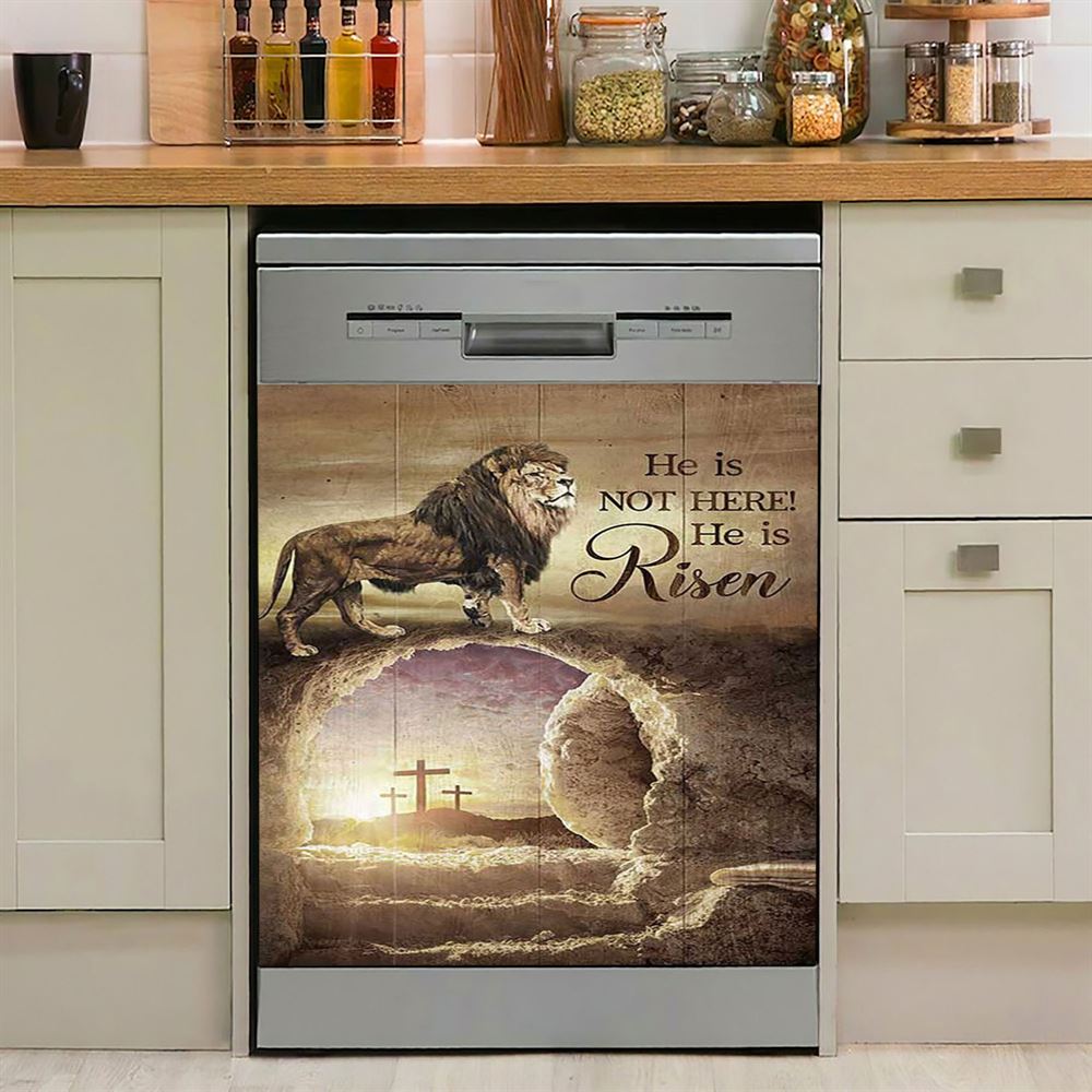 He Is Risen Dishwasher Cover, Christian Dishwasher Stickers, Religious Kitchen Decor