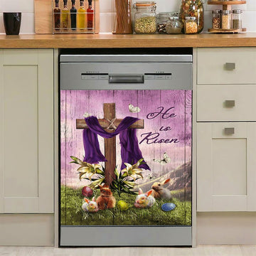 He Is Risen Empty Tomb Dishwasher Cover, Christian Dishwasher Stickers Print, Christian Kitchen Decor