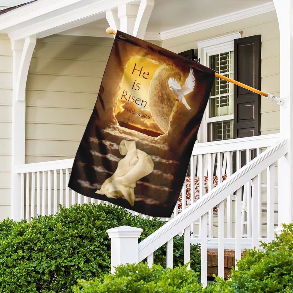 He Is Risen JesusOutdoor Christian House Flag, Christian Flag, Scripture Flag, Garden Banner