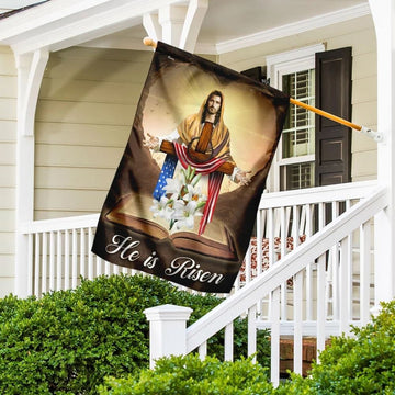 He Is Risen Jesus Christ House Flags, Christian Flag, Scripture Flag, Garden Banner