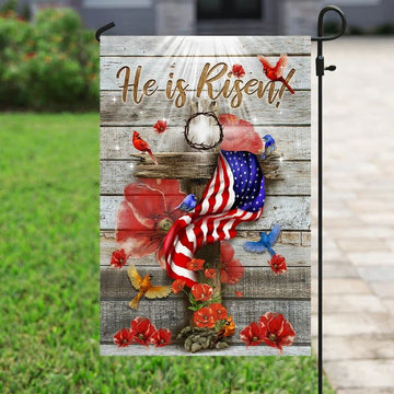 He Is Risen Jesus Resurrection Flag, Outdoor Christian House Flag, Christian Flag, Scripture Flag, Garden Banner