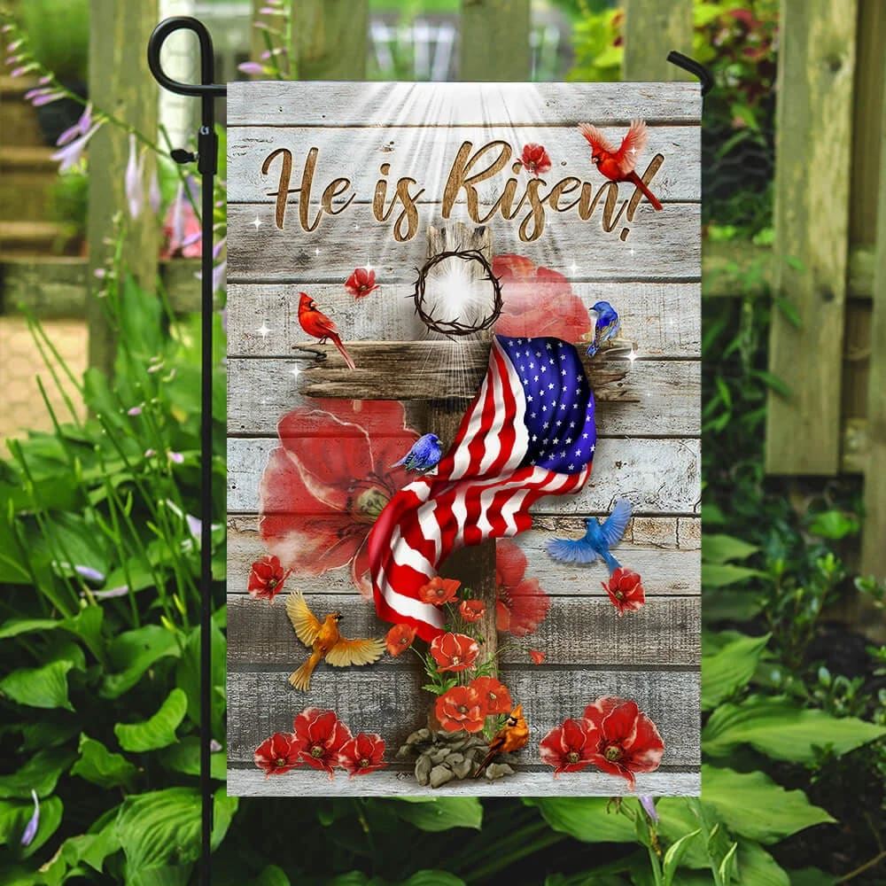 He Is Risen Jesus Resurrection Flag, Outdoor Christian House Flag, Christian Flag, Scripture Flag, Garden Banner