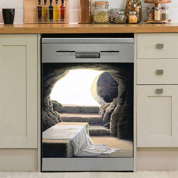 He Is Risen Lion Cross Dishwasher Cover, Bible Verse Dishwasher Stickers, Christian Inspirational Kitchen Decor