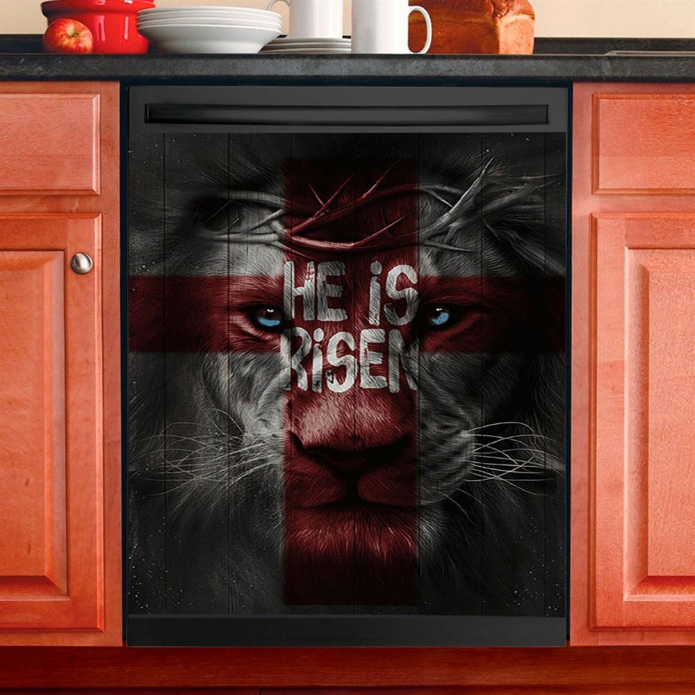 He Is Risen White Jesus Dishwasher Cover, Jesus Dishwasher Stickers, Christian Kitchen Decor