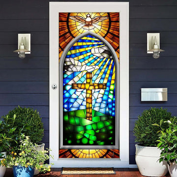 Holy Cross With Dove Door Cover, Christian Door Decor, Door Christian Church, Christian Door Plaques