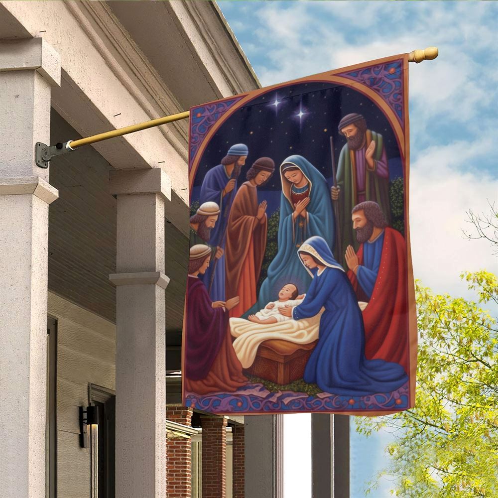 Holy Family A Sign Of God&#39;s Grace Flag, Christian Christmas House Flag, Christmas Outdoor Decor Ideas