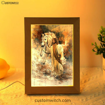 Horse And Jesus Christ Frame Lamp Art - Bible Verse Art - Christian Inspirational Decor
