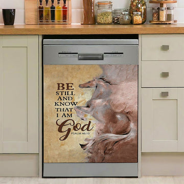 Horse Be Still And Know That I Am God Dishwasher Cover, Christian Dishwasher Stickers, Bible Verse Kitchen Decor