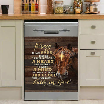 Horse Cross A Soul That Never Loses Faith In God Dishwasher Cover, Christian Dishwasher Stickers, Gift For Horse Lover
