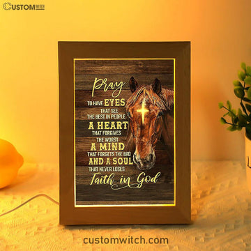 Horse Cross A Soul That Never Loses Faith In God Frame Lamp Art - Christian Frame Lamp - Gift For Horse Lover