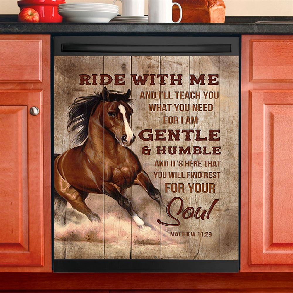 Horse Ride With Me Dishwasher Cover, Christian Dishwasher Stickers, Bible Verse Kitchen Decor