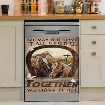 Horse We May Not Have It All Together Dishwasher Cover, Christian Dishwasher Stickers, Religious Kitchen Decor