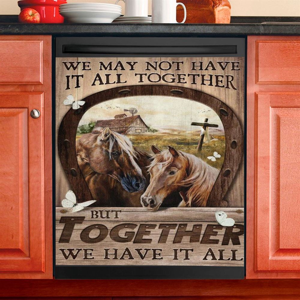 Horse We May Not Have It All Together Dishwasher Cover, Christian Dishwasher Stickers, Religious Kitchen Decor