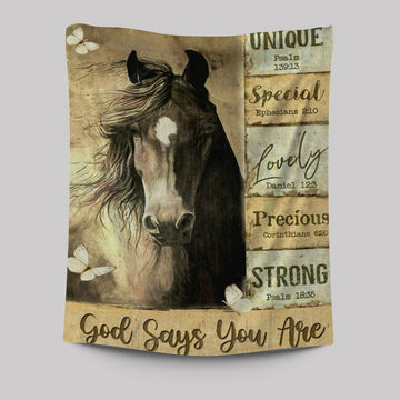 Horse Yellow Background God Says You Are Tapestry