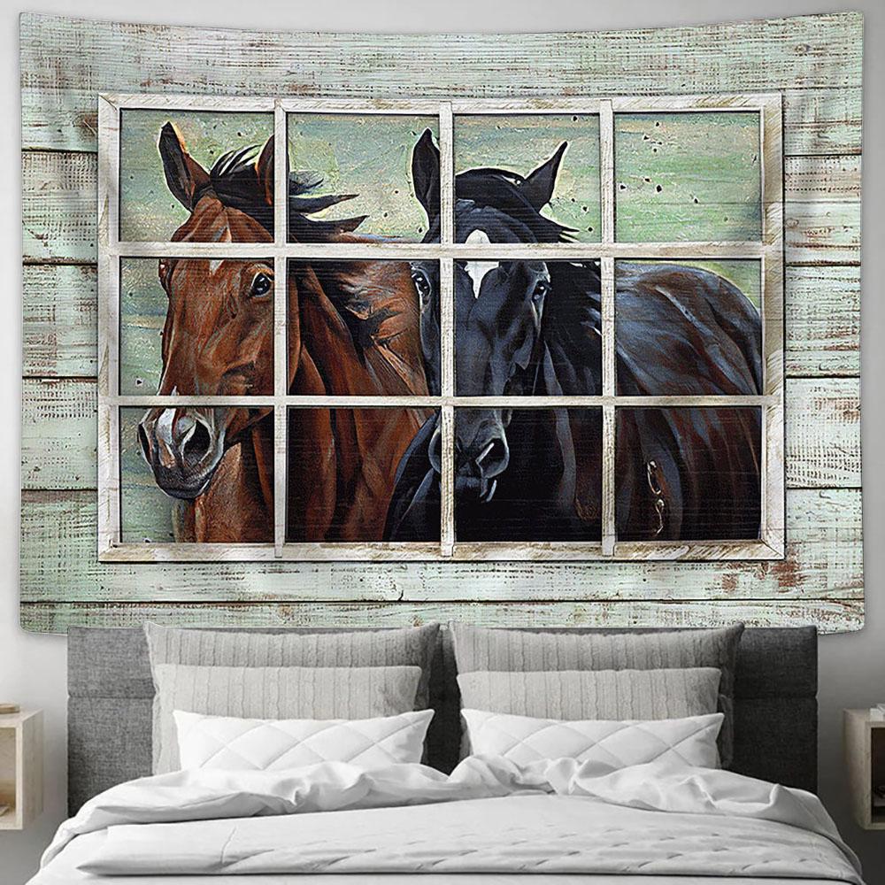 Horse of God Tapestry Wall Art - Bible Verse Tapestry - Religious Tapestry Wall Hanging
