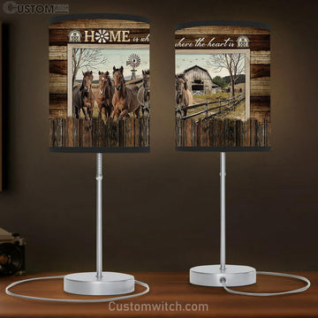 Horses Home Is Where The Heart Is Lamp Gift Table Lamp - Christian Bedroom Decor - Gifts For Horse Lovers