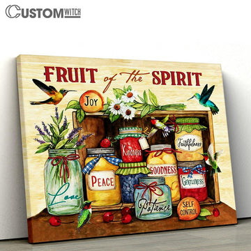 Hummingbird Fruit Of The Spirit Canvas Wall Art - Bible Verse Wall Art - Christian Home Decor