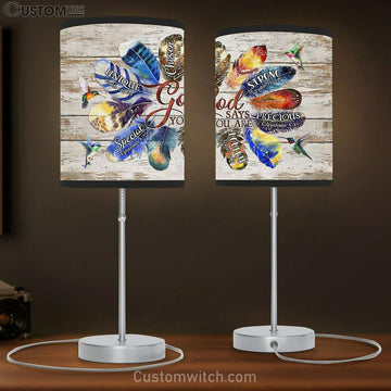 Hummingbirds God Says You Are Chosen Lamp Gift Table Lamp - Christian Lamp Gift - Religious Art