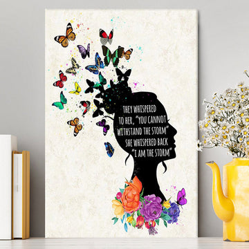 I Am The Storm Canvas Wall Art - Encouragement Gifts For Women - Boho Home Office Decor